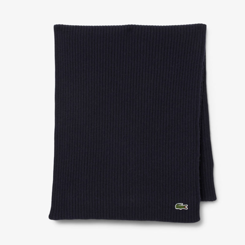 Cachecol Lacoste Ribbed Wool Scarf