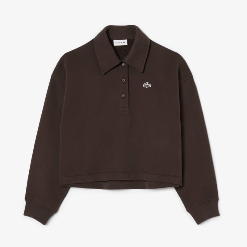 Camisola Lacoste Cropped Polo Collar Fleece