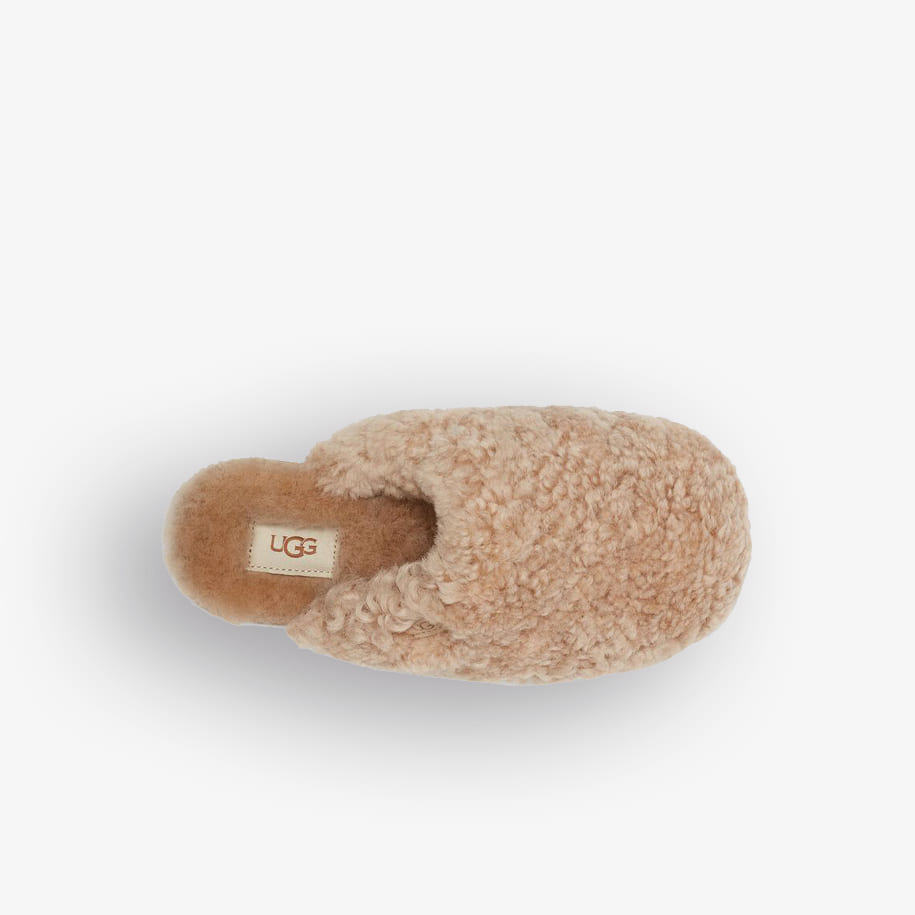 Chinelos Ugg Maxi Curly Slide Castanho