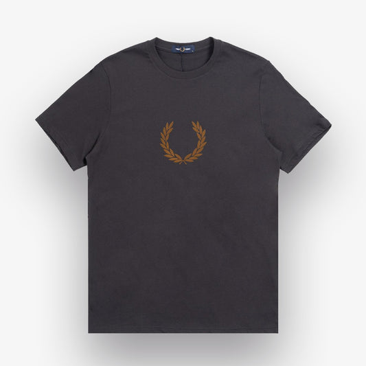 T-shirt Fred Perry Flocked Laurel Wreath Preto