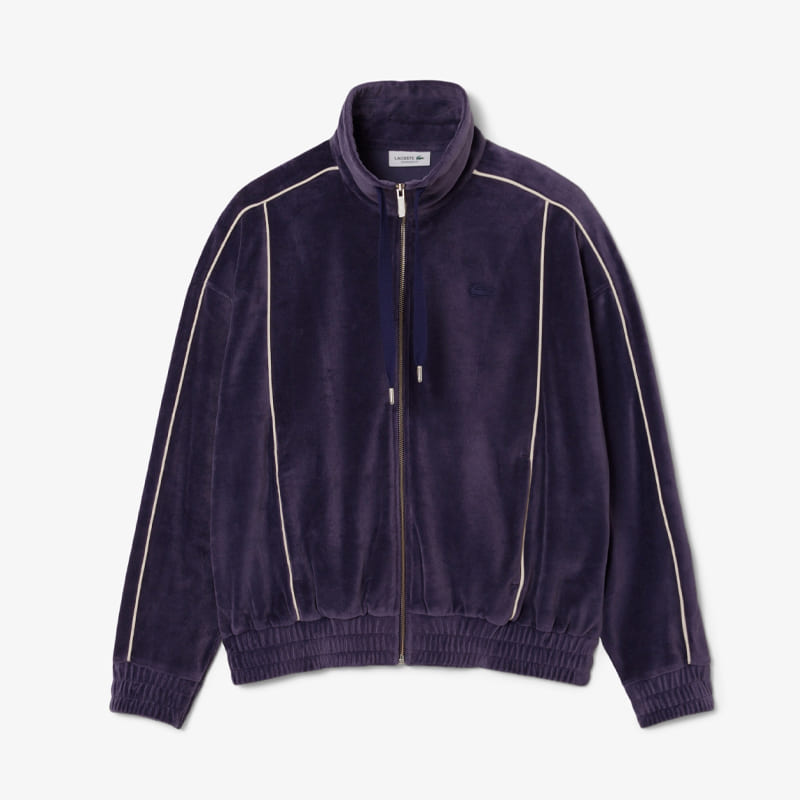 Casaco Lacoste Oversized Zipped Velour