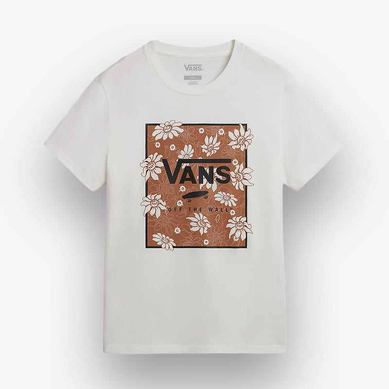 T-shirt Vans Tropic Fill Floral Boyfriend Fit Branco